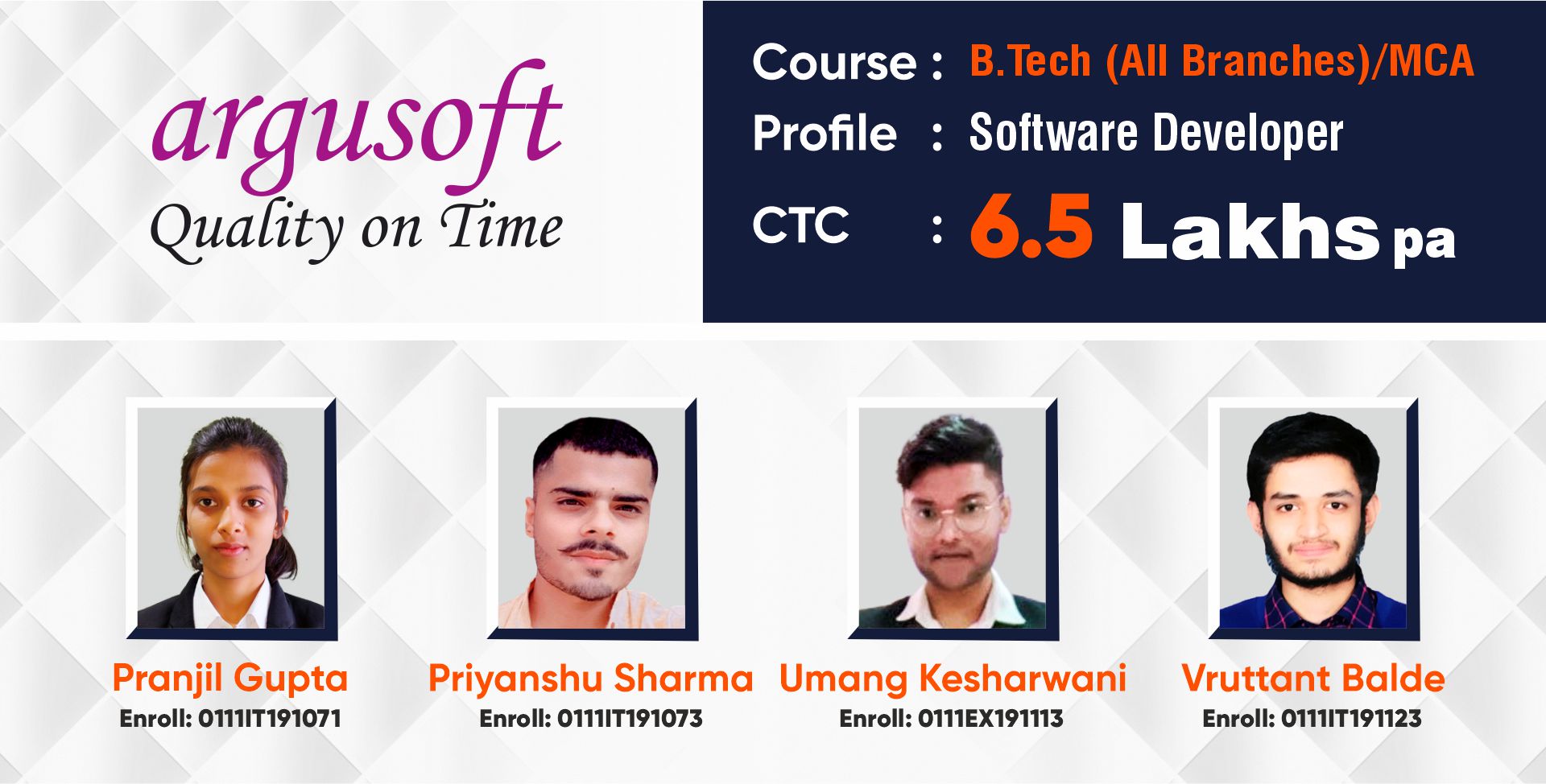 Placed in - Argusoft