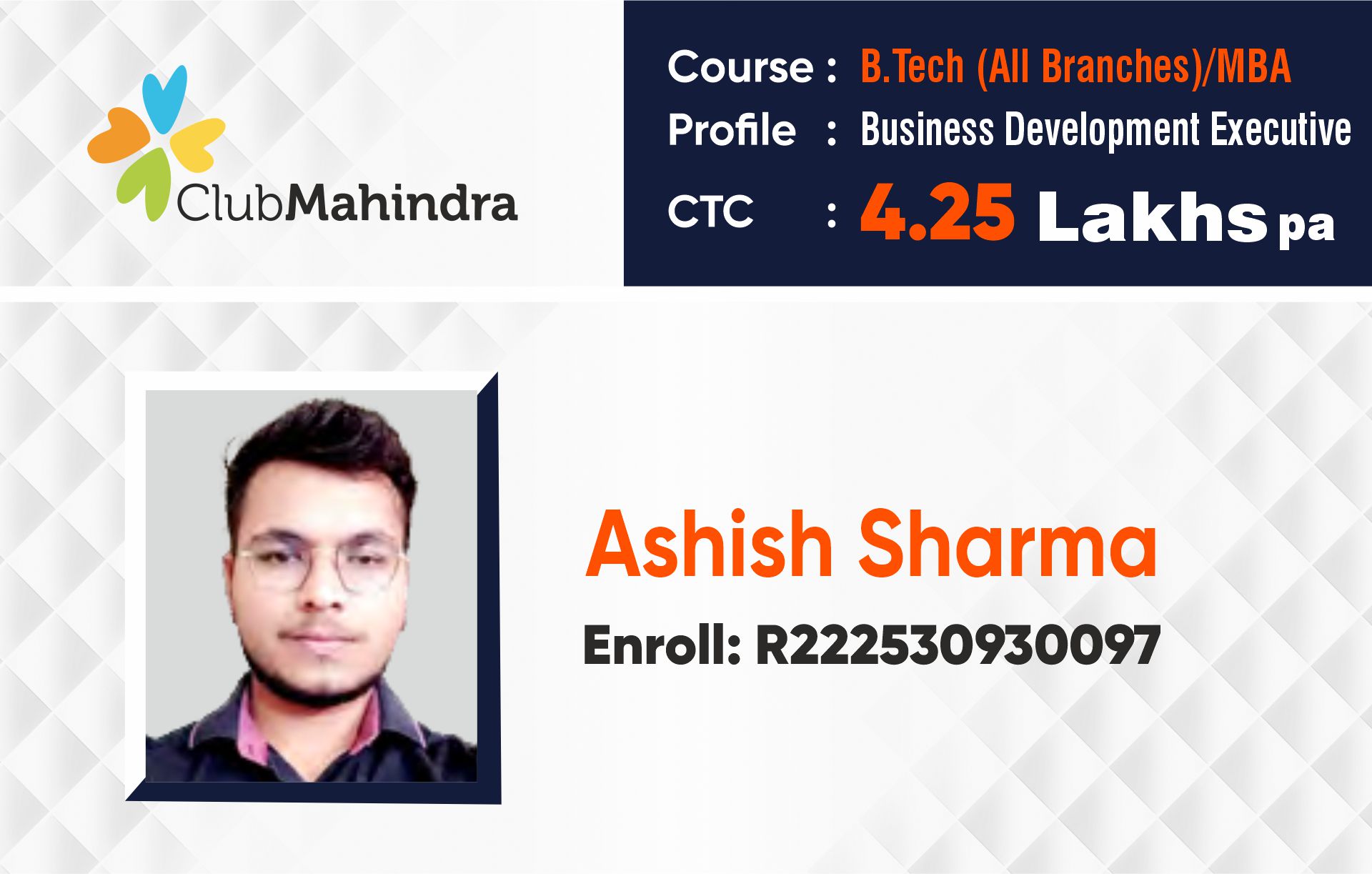 Placed in - Club Mahindra
