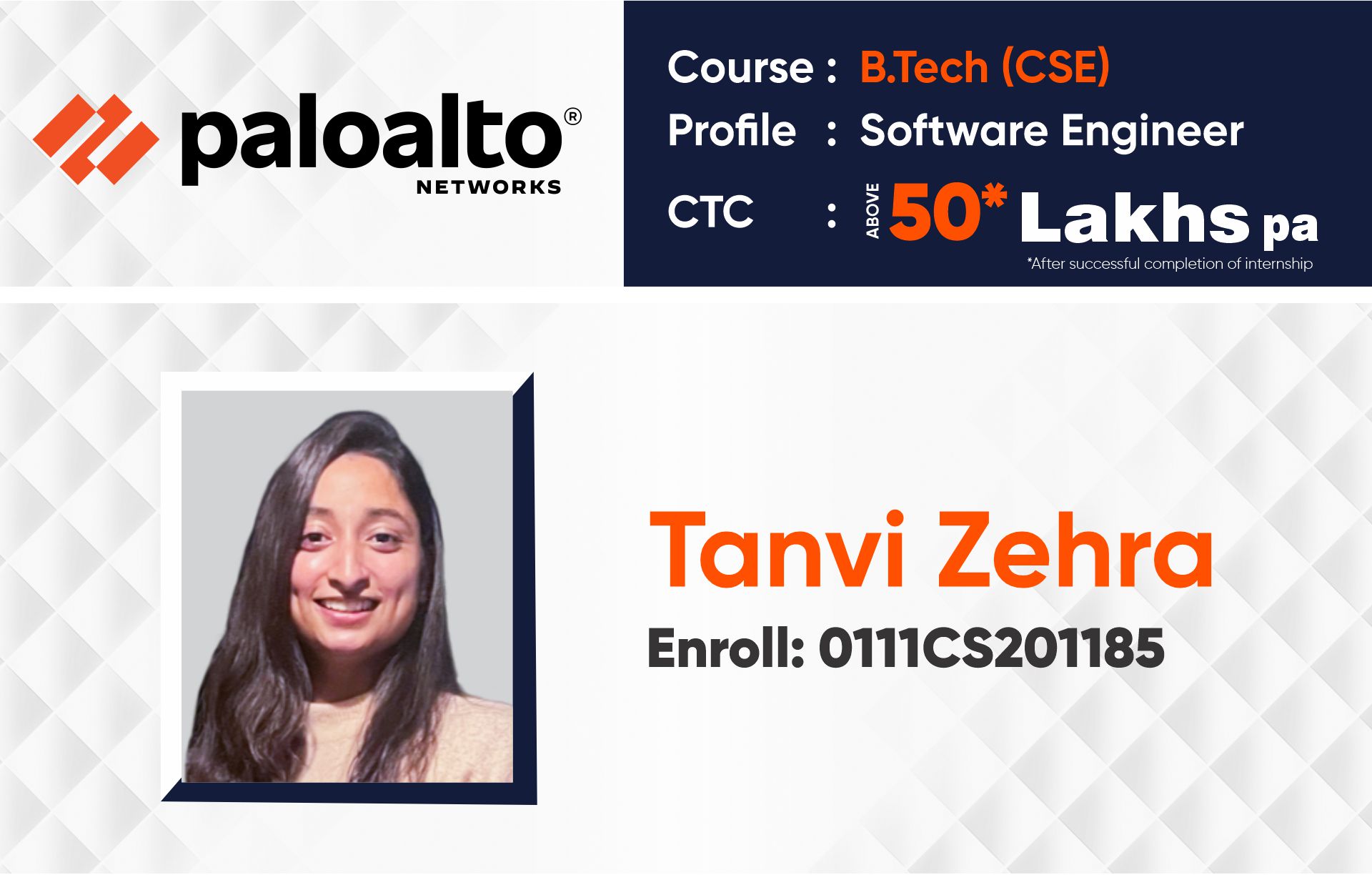 Pleaced in paloalto networks - CTC - 50 Laks per Annum
